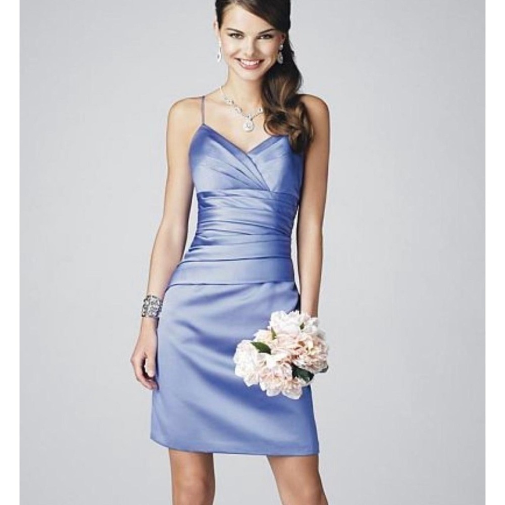 NWT Alfred Angelo Size‎ 8 Violet Satin Spaghetti Strap Formal Dress Prom